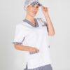 BLUSA SANITARIO MUJER PICO SARGA BLANCA COMBI