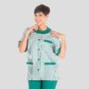 BLUSA SANITARIO UNISEX ABOTONADA VICHY COMBINADA